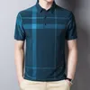 Polos męski ymwmhu w stylu koreański koszulka polo dla mężczyzn krótkie rękaw Slim Fit Summer Shirt Streetwear Men Polo Shirt Plaid Clothing 230518