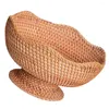 Plates Decorative Trays Rattan Fruit Basket Bread Storage Baskets Woven Footed Bowl Key Entryway