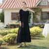 Ubranie etniczne 2023 Kobiety vintage elastyczna spódnica w talii narodowa haft kwiatowy tradycyjny chiński satynowy Jacquard A-line