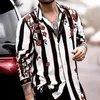 Men's Casual Shirts Snake Floral Abstract Geometry 3D All Over Printed Hawaiian Button Up Full Sleeve Streetwear Vocation Men Clothing