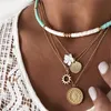 Collares pendientes Cuentas coloridas bohemias para mujer Gargantilla Moda Concha Corazón Joyería en capas 230517