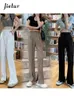 Capris Jielur Fashion New Straight Split Suit Pants女性サマーホワイトブラックカーキロングパンツ女性韓国ズボンXSXL