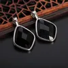 Pendant Necklaces Vintage Black Color Gemstone Trendy Stainless Steel Chain Gift Wholesale Jewelry In Bulk For Small Business