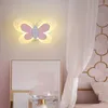 Wandlampe Nachttischlampe Schmetterling Schlafzimmer Warmes und romantisches nordisches Kinderzimmer Nachtlicht Ins Girl Net Red