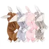 Miss Miu 0-2 Years Baby Boys Girls Easter Outfit Infant Kids Rabbit Bunny Hooded Romper Newborn 3D Ear Zipper Jumpsuit Winter Bodysuit Baby Romper