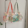 Sacchi di roba Borsa a tracolla trasparente con motivo a cuore Borsa composita di grande capacità per donna Borsa da spiaggia impermeabile trasparente estiva