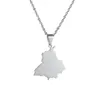 Chains Country Stainless Steel India Punjab State Map Pendant Neckalces Glossy Trendy Jewelry