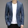 Men's Suits Suit Jacket Men Clothing 2023 Spring Summer Snake Jacquard Breathable Casual Blaser Masculino Single-Breasted Slim Blazer