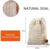 Naturlig exfolierande nät tvålsparare Bad borstar miljö Sisal Saver Bag Pouch -hållare för duschskumning och torkning