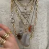Sautoirs funky chunky fermoir dépareillé perles de pierres précieuses lien moderne déclaration Kolye bijoux tour de cou exquis collier de pierres naturelles femmes 230518