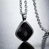 Pendant Necklaces Vintage Black Color Gemstone Trendy Stainless Steel Chain Gift Wholesale Jewelry In Bulk For Small Business