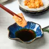 Lot de 4 plats à tremper en céramique émaillés au four de style vintage japonais bol à pincer plats d'accompagnement pour sauce soja dessert tomate