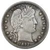 1892 P/O/S Barber Quarter Dollar Pièces plaquées argent Copie