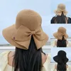 Geniş Memul Şapkalar Kadın İlkbahar ve Yaz Gezileri Bowknot Büyük Plaj Şapkası Moda Güneş Roll Up Tasarımlar Kadın Yürüyüş Dişileri
