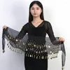 Scene Wear Thailand/Indien/Arab Belly Costumes paljetter Tassel Dance Belt Sexig Women Dancer kjol Hip Scarf Show