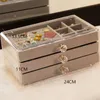 Jewelry Stand Acrylic Organizers Velvet ThreeLayer Jewellery Storage Box Earring Rings Necklace Large Space Case Holder Women Gift 230517