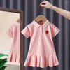 Meisje jurken babymeisjes jurk zomer prinses rok kinderen college stijl polo kinderkleding mode peuter meisjes kleding