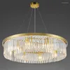 Chandeliers Gold Crystal Chandelier Living Room Round European Creative Personality Hall Of The Post-modern Simple Atmospheric Restaura