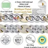 TOPGRILLZ 20mm 6 Times 14K Gold Filled Iced out Prong Setting Cubic Zirconia Miami Cuban Link Chain for Men with Box Clasp Hip Hop