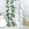 Fleurs décoratives Simulation saule suspendu guirlande feuilles vertes artificielles vigne fête mariage toile de fond décoration faux feuillage bricolage noël