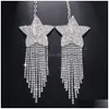 Other Stonefans Tassel Star Chest Stickers Necklace Women Festival Rave Outfit Crystal Body Chain Nipple Jewelry Reusable 221008 Dro Dhos7