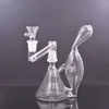 1PCS szklany palnik olejowy Bong Ash Catcher Hoahs Recycler Water Rure Rury olejne z rozwijanym adapterem grube pęcherzyka z 14 mm samca szklana rura palnika oleju