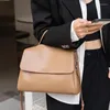 Abendtaschen Vento Marea Echtledertasche für Frauen 2023 Einfaches Design Schulter Einfarbig Schwarz Geldbörse und Handtaschen