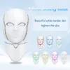 Dispositivi per la cura del viso 7 colori LED Maschera Pon Therapy Mask con collo AntiAcne Rimozione delle rughe Ringiovanimento della pelle Lifting Strumenti per la cura della pelle del viso 230517
