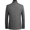 Men's Wool High Quality Men's Suit Coat Blends Casual Blazers Tops Male Solid Jacket Business Outwear Autumn Winter Casaco Masculino