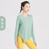 Active Shirts Casual Loose Women Yoga Long Sleeve Asymmetric Jogger Running T-Shirts Activewear Tops Gym Clothes Workout Top 122359wta