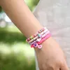 Strand 9 Polymer Polymer Clay Heart Charm Bracelet for Women Cute Beads Beads Bohemian Beach Beach Jewelry Pulseras Mujer