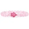 Kralen rozenkwarts roze tortoise stenen streng kralen armband voor vrouwen meisje sieraden drop levering armbanden dhgarden dhmyy