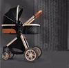 Poussette mère de rue en plein air portable poussettes détendues noir brun alliage rack inclinable bébé chariot 3 en 1 haut paysage coton ba01 C23