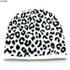 Beanie/Kafatası Kapakları Dama tahtası Örme Beanie Şapkalar Kadın Sonbahar Kış Yün Bonnet Şapkaları İnek Leopar Zebra Basit Balck Beyaz Kafataları Beanies Cap J230518