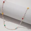 Pendentif Colliers Doux Perle Collier Pour Femme Simple Couche Coloré Riz Perles Clavicule Date Bijoux Accessoires