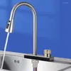 キッチン蛇口ステンレス鋼蛇口滝食器洗い機シンクアクセサリーと水は多機能のファセを回転させることができます