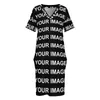 Plus size Dresses Your Image Customized Casual Dress Summer Custom Made Design Kawaii Ladies V Neck Print Street Style Size 5XL 230518