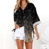 Women's Blouses Womens Button Down Shirt Dress Long Sleeve Swimsuit Cover Ups Casual Tunic Blouse Top