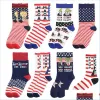 Party Favor Trump 2024 Socks Make America Again Stockings for Adts Women Män Bomullssport Drop Delivery Home Garden Festive Supplies