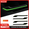 Kit de couverture de poignée de porte lumineuse pour Tesla modèle Y 3 2023 protecteur autocollant de voiture brillant décor Fluorescent accessoires de style automatique