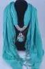 Scarves Fashion Pendant Calaite Alloy Jewelry Scarf Necklace Yarn Cotton Beach Towel Tassel Shawl Pashmina