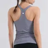 LU-004 Damesyoga-outfits Mouwloze shirts Solid Color Sports Vest Running Excerise Fiess Girls Jogging Trainer Sportswear Nauwkeurig passend snel droog ademend ademend