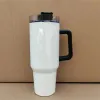 Armazém EUA 40 oz Copo de Sublimação Caneca de Cerveja de Grande Capacidade de Aço Inoxidável Caneca de Viagem Isolada com Alça Removível Caneca de Café de Viagem 20 pçs/caixa