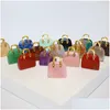 Charms Gold Natural Stone Mini Bag Ornament Healing Crystal Reiki Gemstone Pendant Crafts Home Decoration Gift Drop Delivery Dhgarden Dhld9