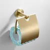 Badaccessoireset Zwart gouden badkameraccessoires messing handdoek/papieren rek/ring toiletborstelhouder haken hoekplank zeep schotel hardwar