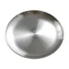 Plates 1pcs 30cm Stainless Steel Plate Single Layer Thickened Golden Disc Dessert Buffet Dinner Barbecue