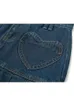 Jupes Taille Haute Y2k Jupe En Jean Plissée Femmes Casual Amour Graphique Poche Bleu Lavé Mini Jupe D'été Streetwear E-girl Tenues 230518