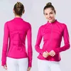 Fitness Femmes Veste De Sport Haut Col Montant Demi Fermeture À Glissière À Manches Longues Serré Yoga Chemise Gym Pouce Athtic Manteau Gym Vêtements en gros lu-068