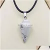 Подвесные ожерелья натуральный камень Mticolor Конус конический кожаный веревочный кожу