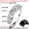 Anéis de casamento Smyoue 18k banhado 36ct All Moissanite for Women 5 Stones Sparkling Diamond Band S925 Sterling Silver Jewelry GRA 230517